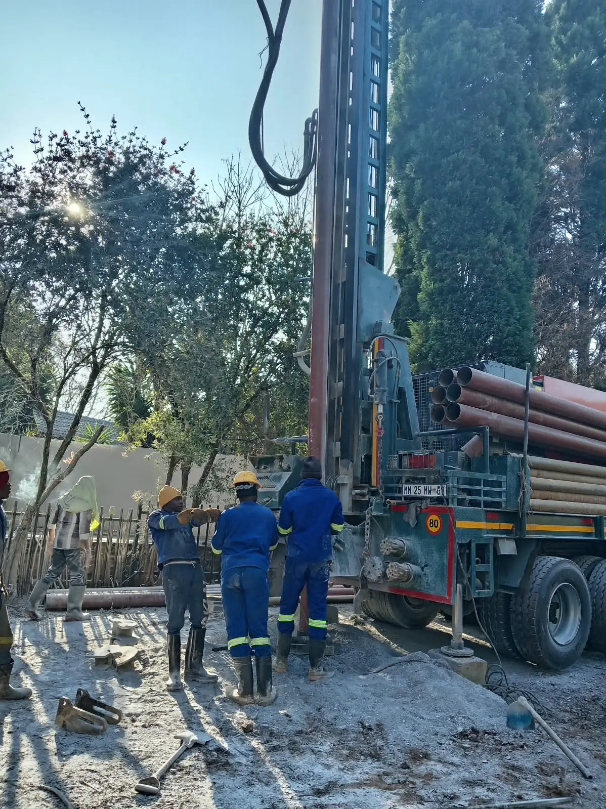 Delmah Boreholes drilling equipment at a project site in the Vaal