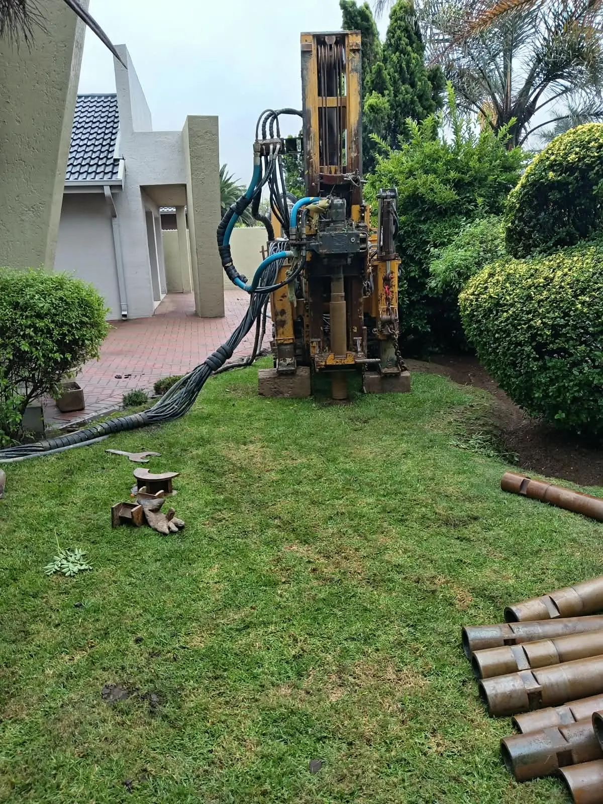Installed borehole water tank pump and filtration equipment
